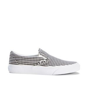 black gingham vans slip on